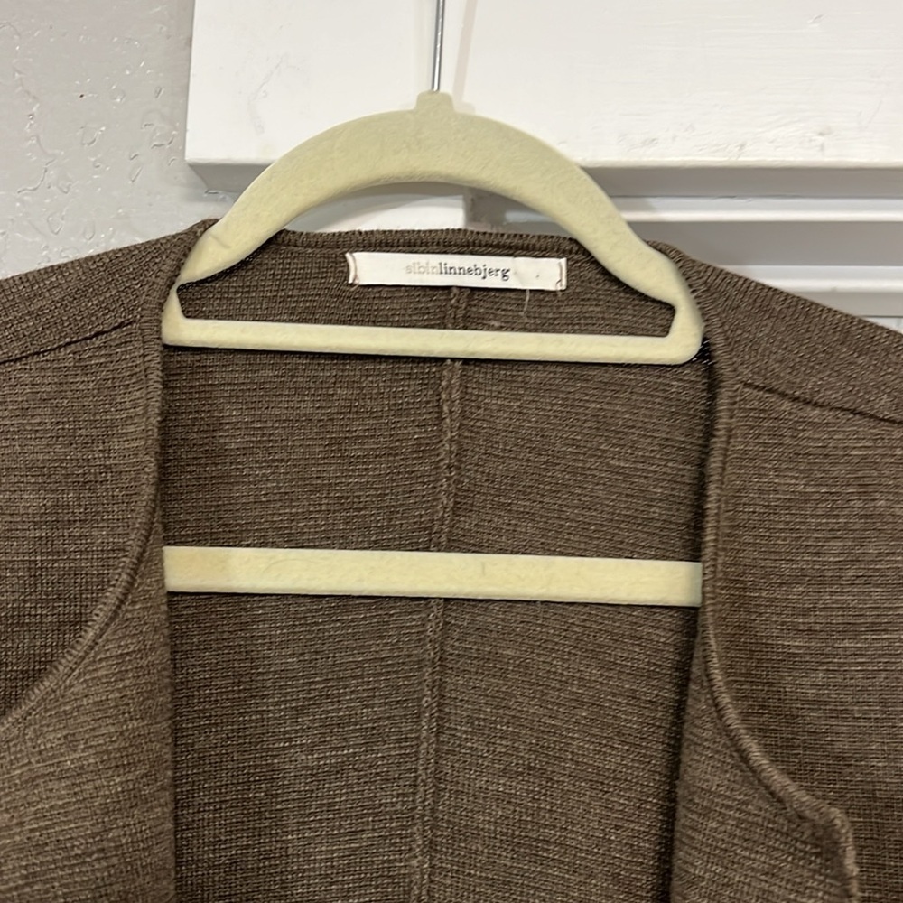 Wool Sibin Linnebjerg Evi Anthracite Kimono Cardigan Medium View 5